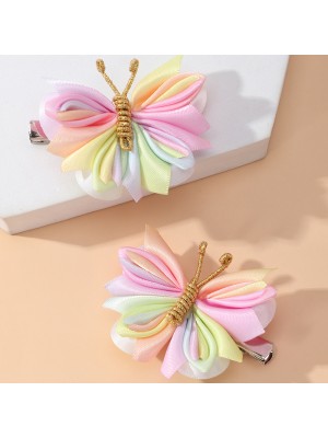2-piece Girls Sweet Butterfly Styled Hair Clips Set