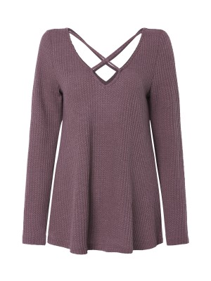 Women Pullover Tops Long Sleeve Cross V Neck Sweaters For Women